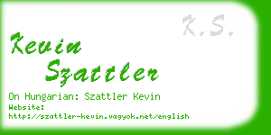 kevin szattler business card